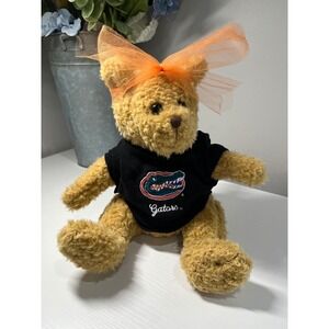 Handmade‎ UF Florida Gators Teddy Bear Plush Stuffed Animal Orange Bow